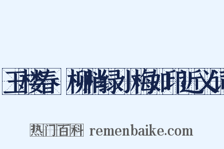 玉楼春·柳梢绿小梅如印近义词是什么意思的图片